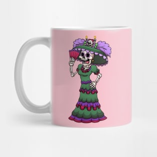 Mexican Catrina With Hand Fan Mug